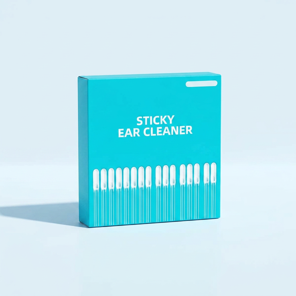 Sticky Ear Cleaners doos met 24 siliconen oorwasverwijderaars met kleeflaag